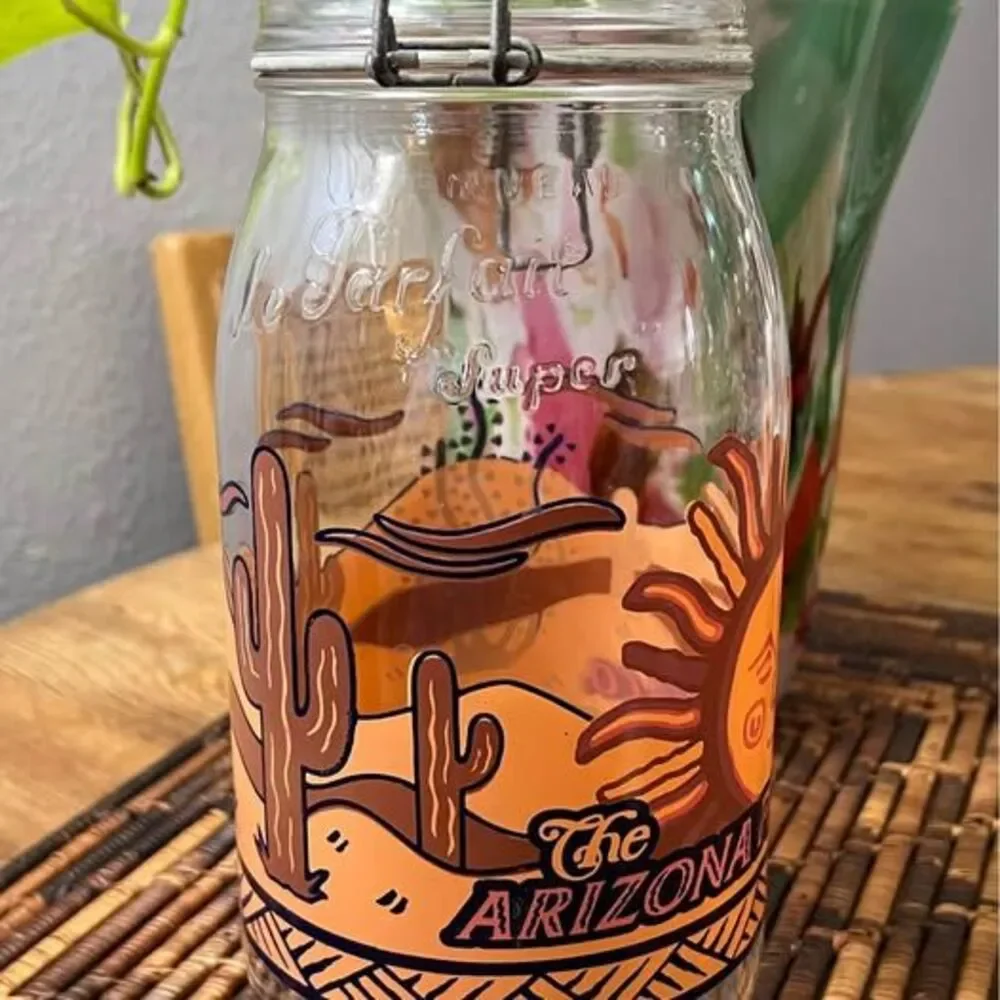 Mason Jar Glass With Wire Top Canister From The Arizona Pistachio Company
